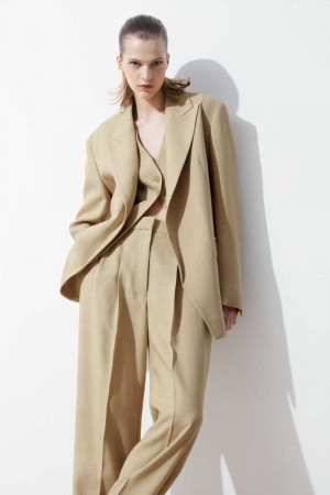 Blazer Donna COS The Peak-Lapel Beige | 6952043-GY