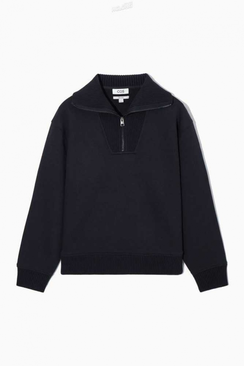 Felpe Uomo COS Funnel-Neck Half-Zip Sweatshirt | 2679043-BV