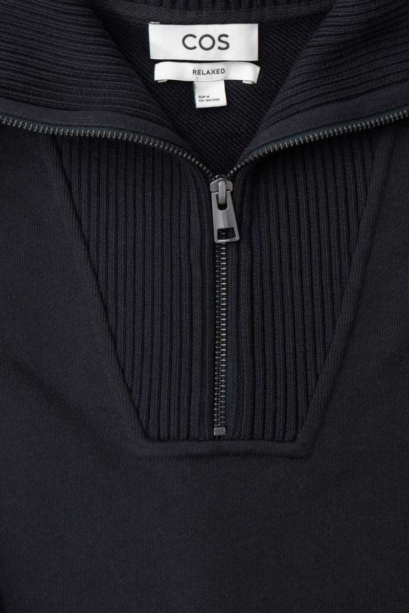 Felpe Uomo COS Funnel-Neck Half-Zip Sweatshirt | 2679043-BV