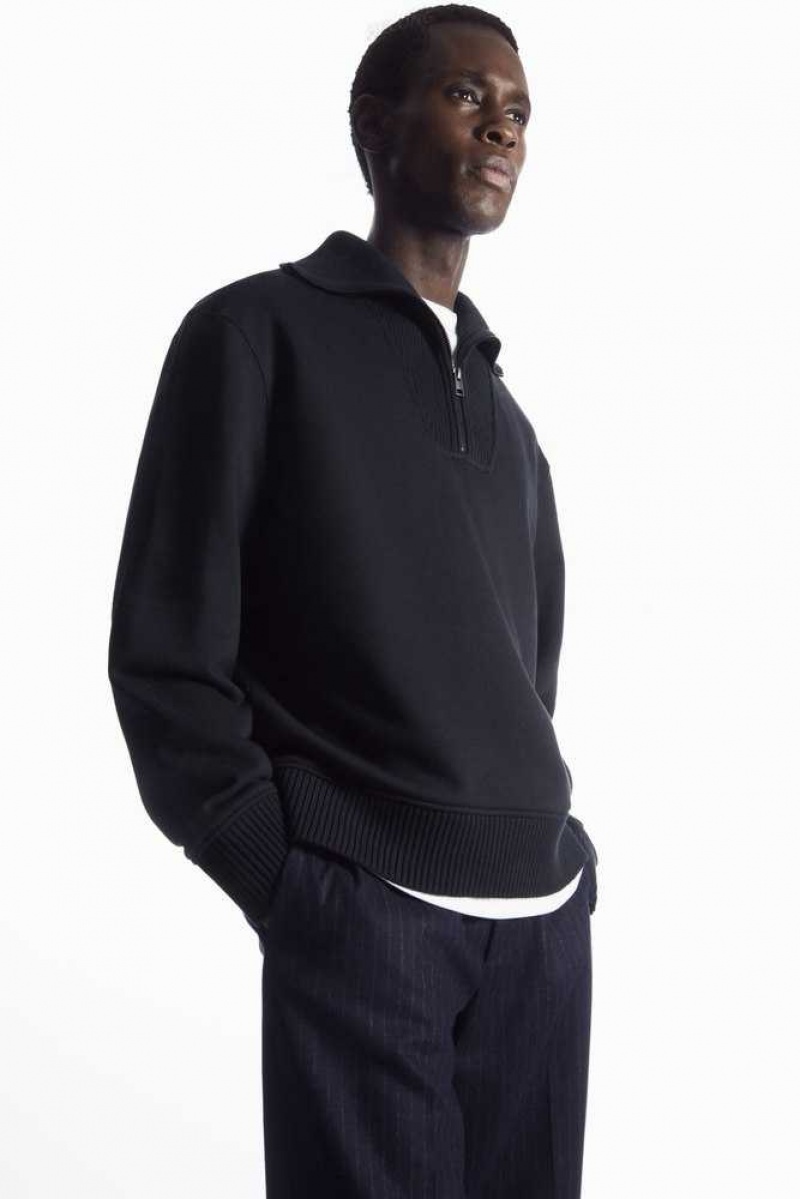 Felpe Uomo COS Funnel-Neck Half-Zip Sweatshirt | 2679043-BV