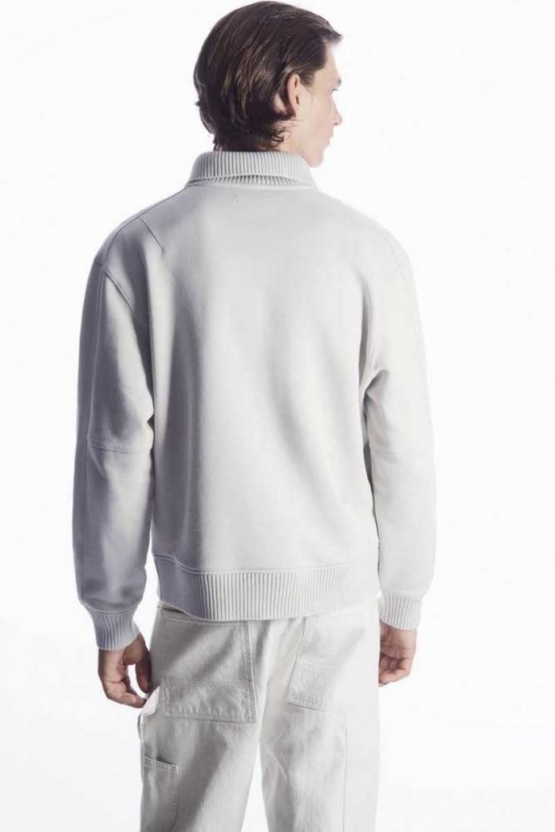 Felpe Uomo COS Funnel-Neck Half-Zip Sweatshirt | 2785063-ZO