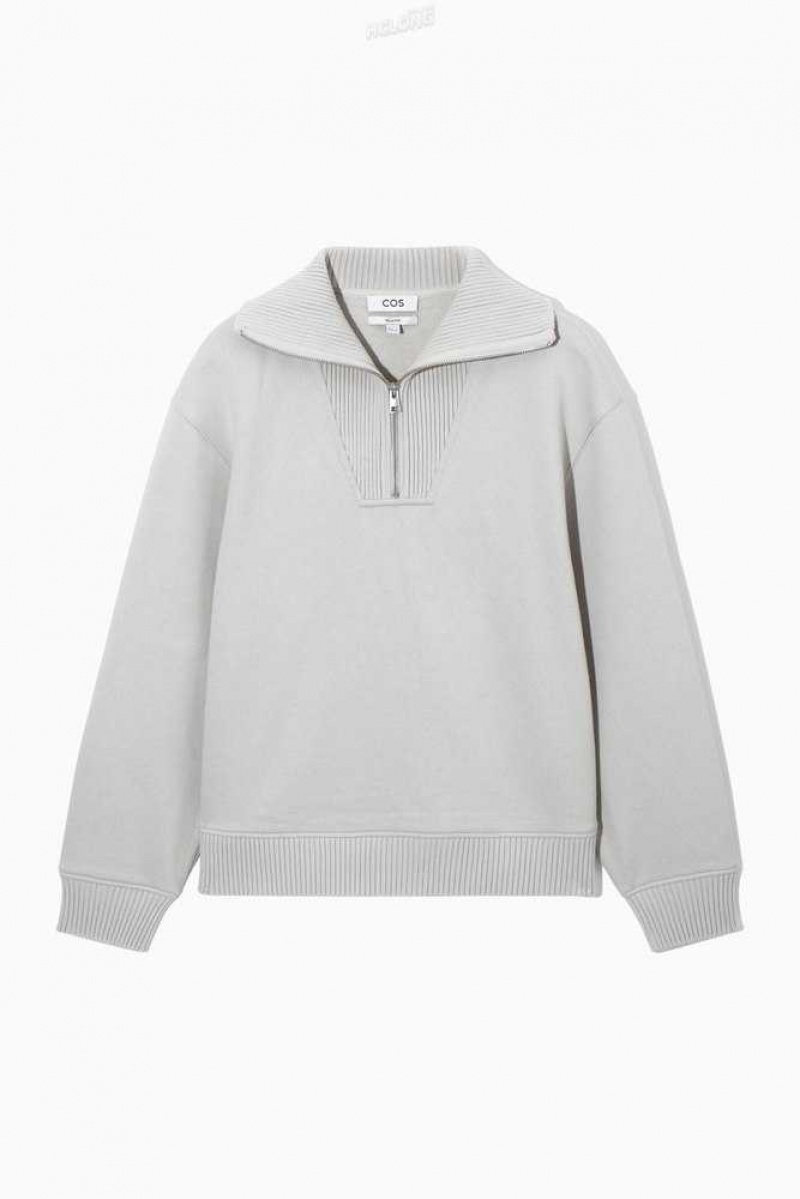 Felpe Uomo COS Funnel-Neck Half-Zip Sweatshirt | 2785063-ZO