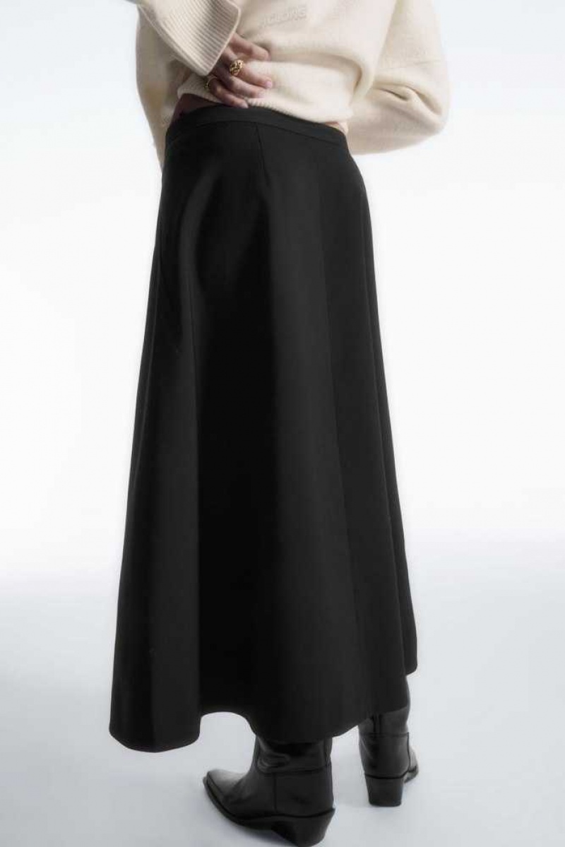 Gonne Donna COS Tailored Lana Vergine Midi Wrap Skirt | 5018947-KT