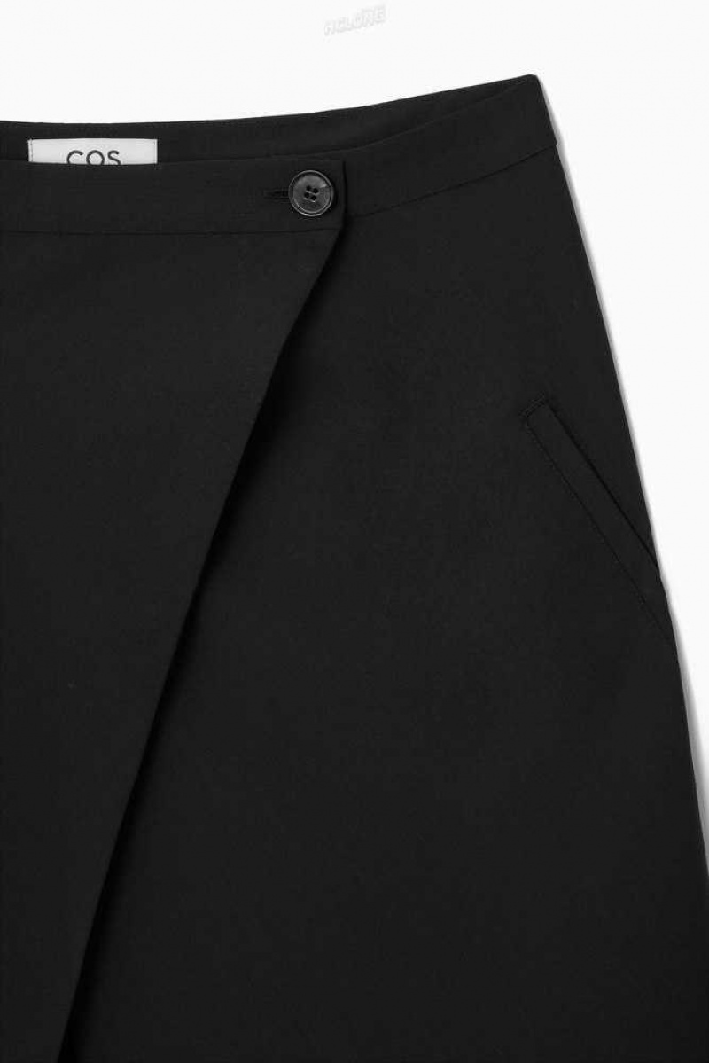 Gonne Donna COS Tailored Lana Vergine Midi Wrap Skirt | 5018947-KT