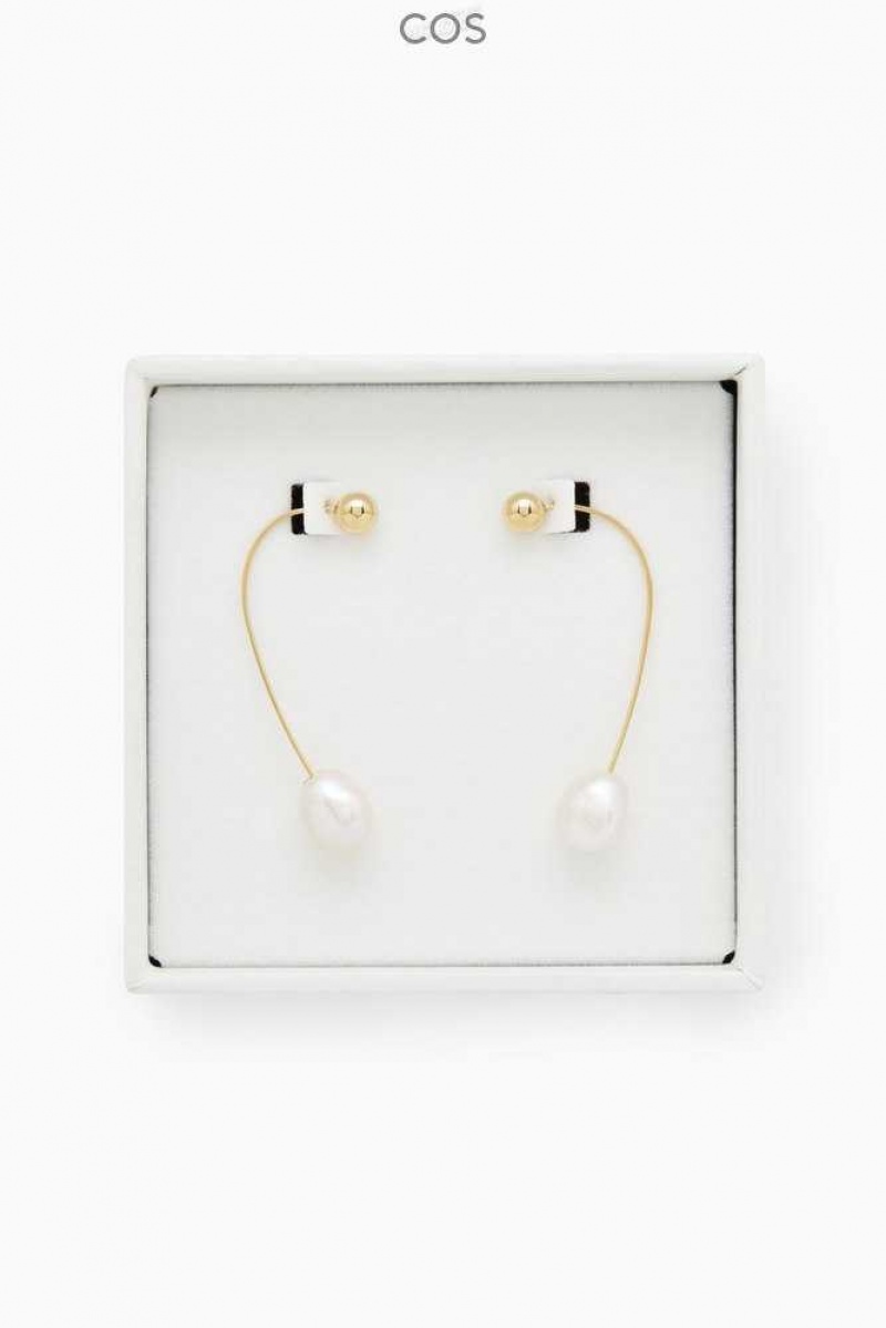 Orecchini Donna COS Gold Vermeil Freshwater Pearl Drop | 3298471-HN